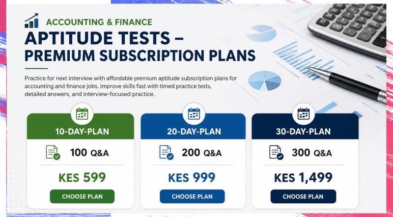 Accounting &Amp; Finance Aptitude Tests-Premium Subscription Plans
